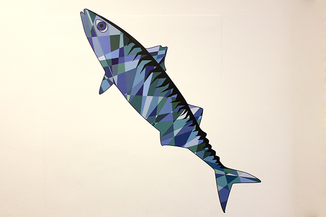 Wall sticker mackerel