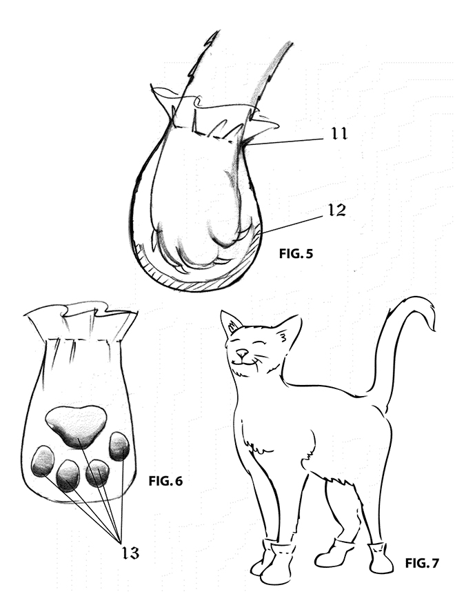 Cat patent illustration – US20110036307A1-20110217-D00003 cat paw mittens