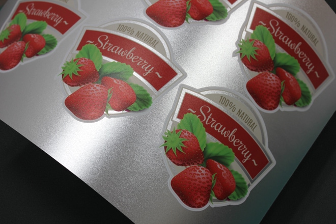 Frosted metallic labels