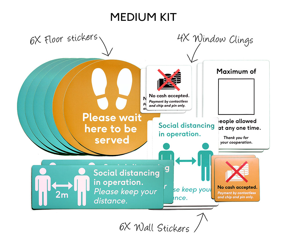 covid-19 retail safety sticker set