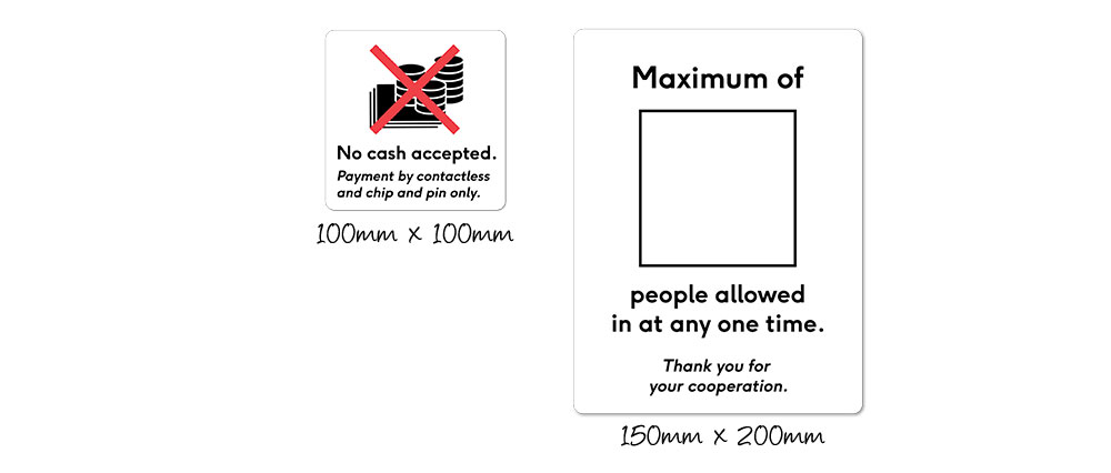 Covid-19 window stickers - maximum in store