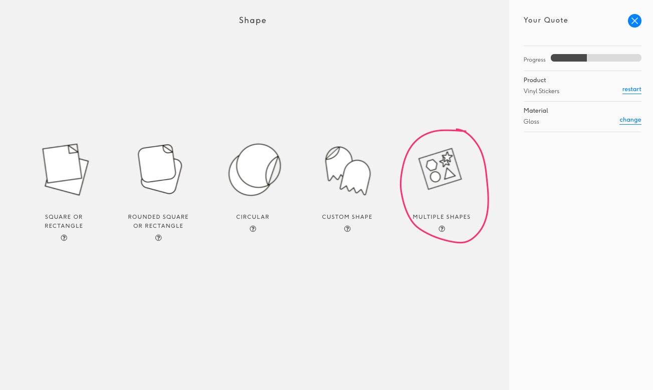 multiple shape stickers