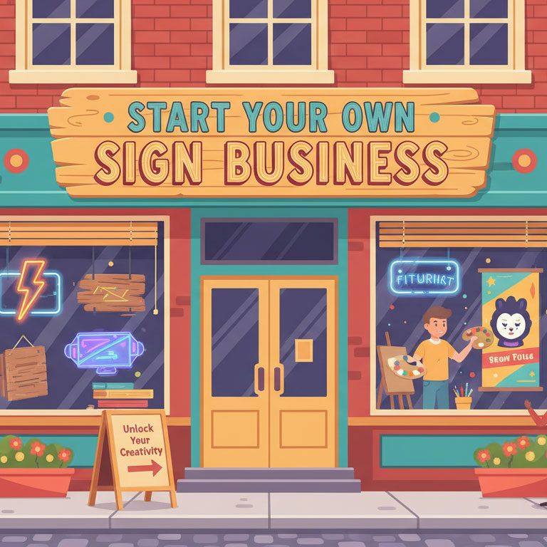 start a sign business with no equipment